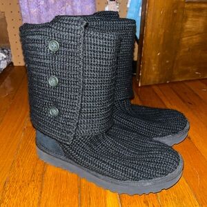 Black Knit UGG boots